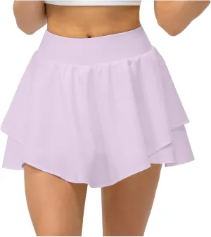 Tennis Skirts for Women with Shorts Womens Golf Athletic Skort Girls Sports Running Yoga Workout Trendy Irregular Hem Skorts