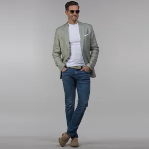 The Lorenzo Linen & Cotton Blazer Light Sage