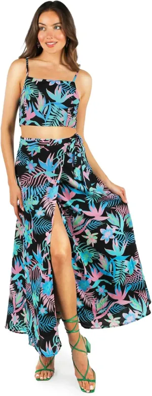 Tipsy Elves Maxi Dresses for Women - Sleeveless 2-Piece Casual Long Summer Dresses - Cute Colorful Floral Sundress Beach