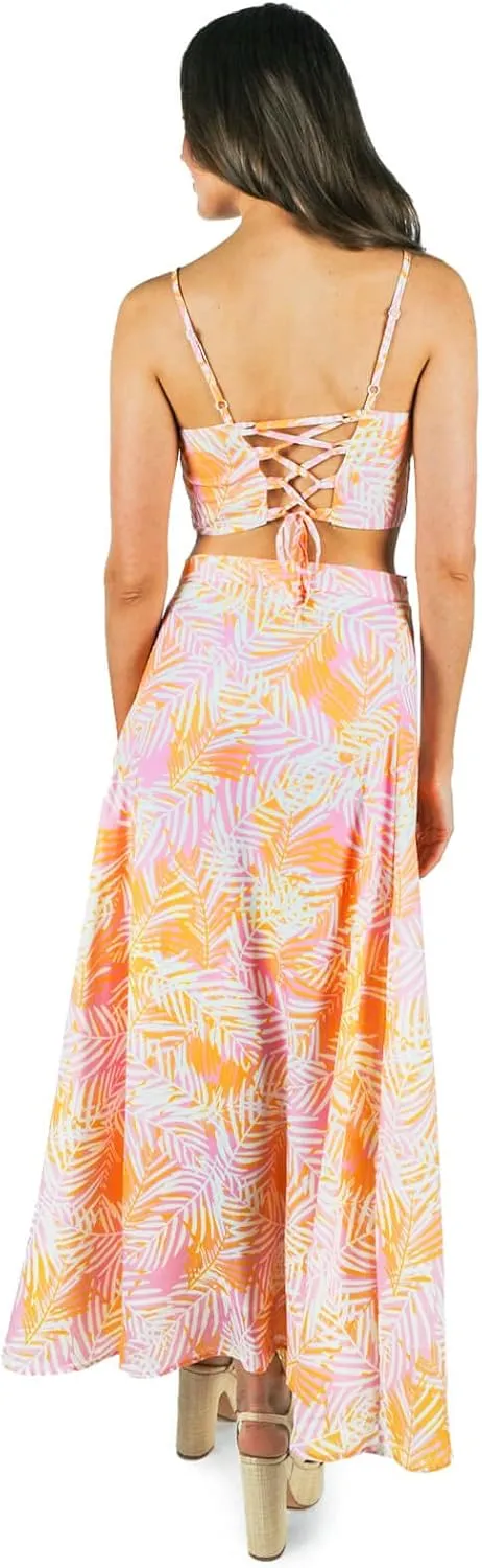 Tipsy Elves Maxi Dresses for Women - Sleeveless 2-Piece Casual Long Summer Dresses - Cute Colorful Floral Sundress Beach