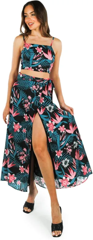 Tipsy Elves Maxi Dresses for Women - Sleeveless 2-Piece Casual Long Summer Dresses - Cute Colorful Floral Sundress Beach