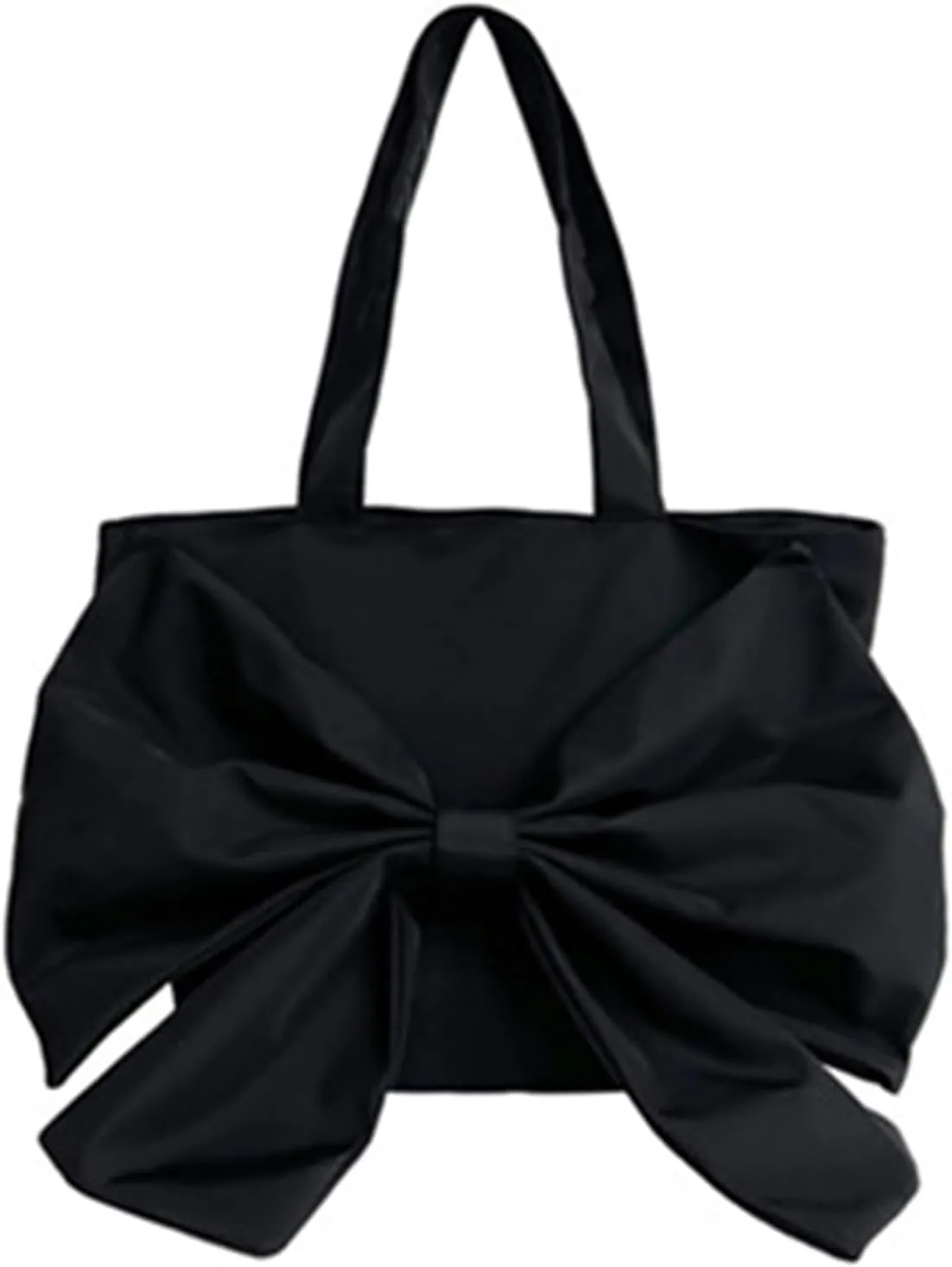 Trendy Bow Large Handbags Purses for Women Y2K Aesthetic Bow Knot Top Handle Bag Hobo Tote Bag,Black