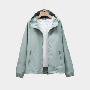 Unisex Windbreaker Hooded Jacket  Lightweight Casual Sports Coat, Travel Outerwear (Green, Black, and More)