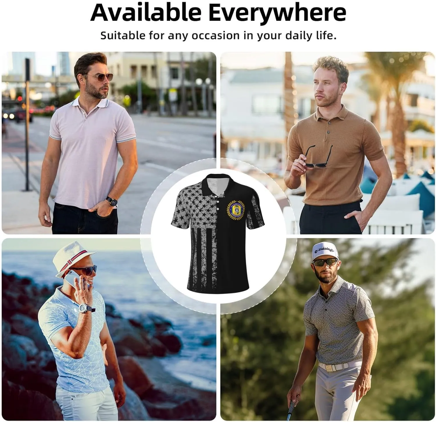 US Air Force Vietnam Veteran Polo Shirts for Men, Mens Golf Shirt Quick-Dry Short Sleeve Casual