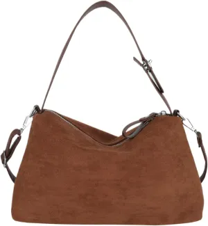 Valleycomfy Suede Purses for Women, Slouchy Shoulder Bag Retro Crescent Satchel Hobo Handbags