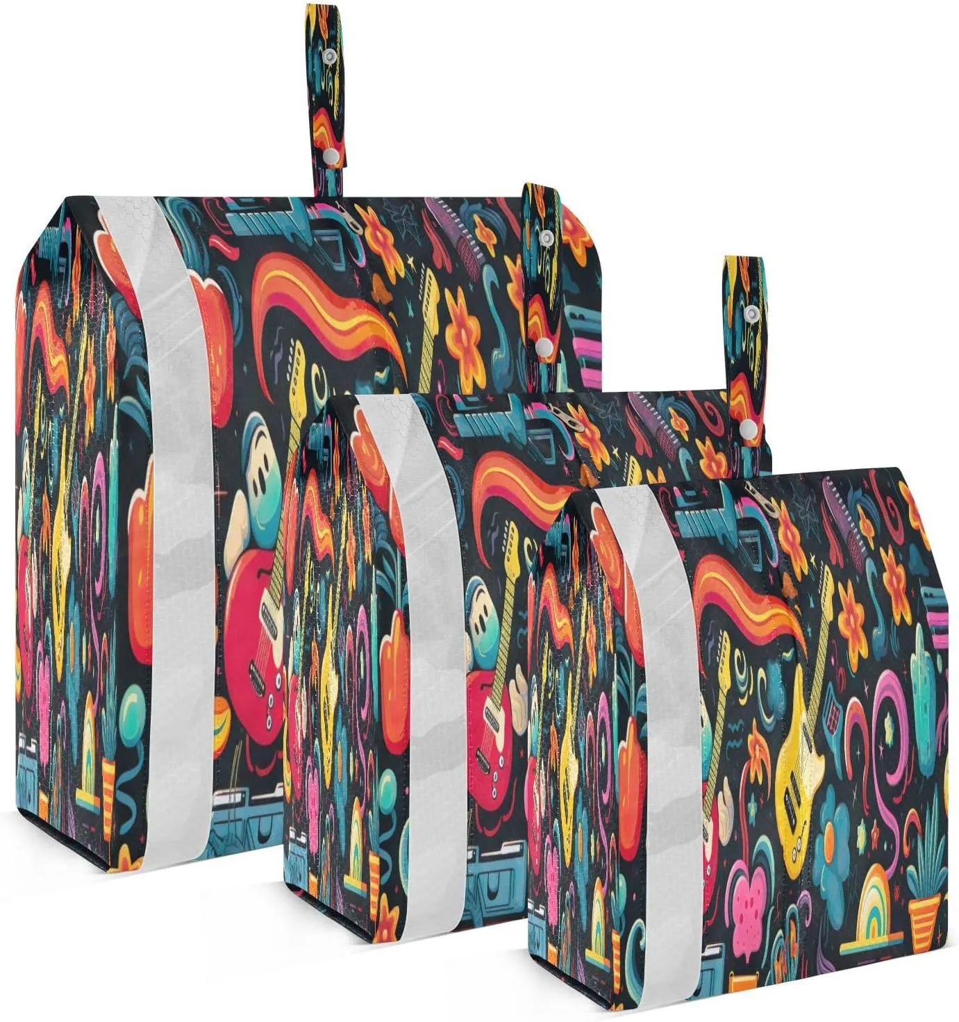 Vintage Guitars Packing Cubes for Travel 3 Set Packing Cubes Large Luggage Cubes for Vacation Clothes