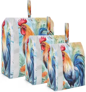 Watercolor Rooster Packing Cubes for Travel 3 Set Packing Cubes Large Luggage Organizer Bags for Luggage