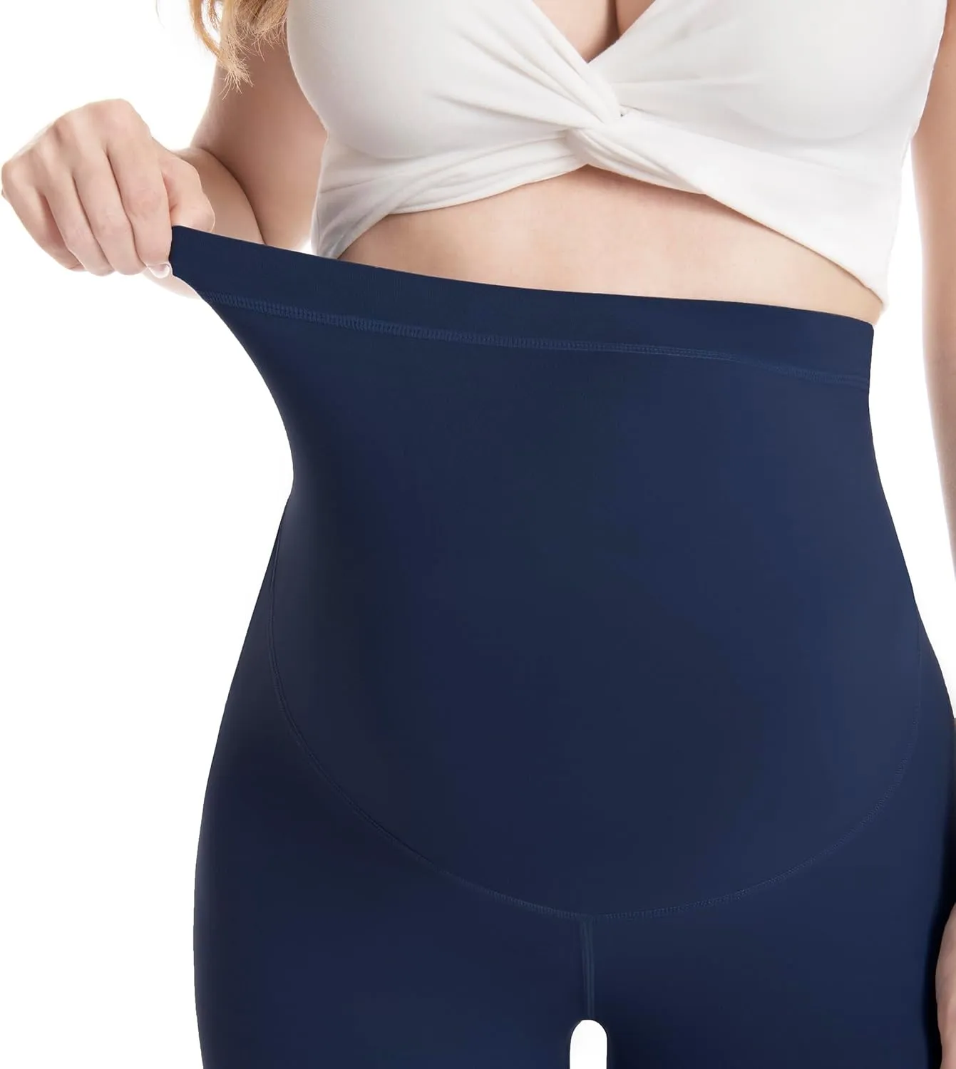 WELL&JUST Maternity Leggings Over The Belly - Ultra Soft Pregnancy Active Wear for Workout Casual, High Waist Yoga Tights