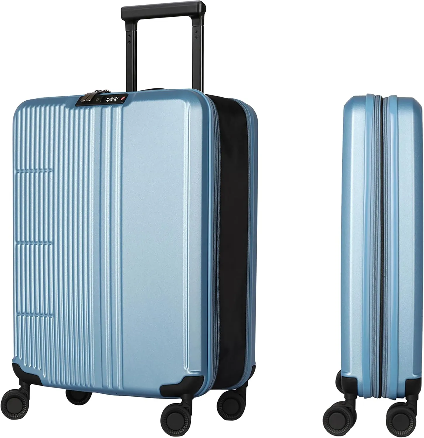 WESTEND 21 Inch Collapsible Carry On Luggage with Spinner Wheels, TSA Lock  Rolling Carry-On Including 7 Packing Cubes