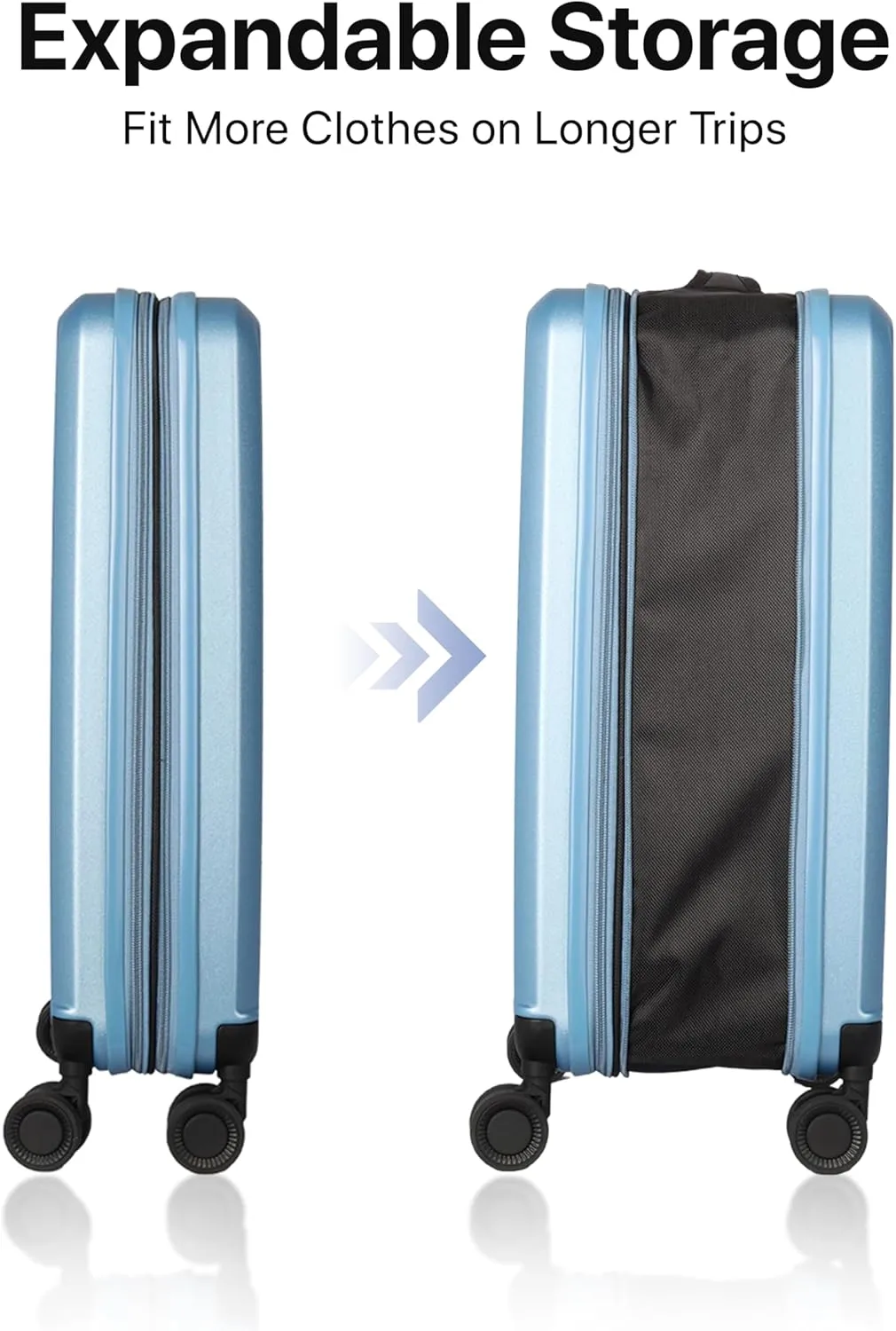 WESTEND 21 Inch Collapsible Carry On Luggage with Spinner Wheels, TSA Lock  Rolling Carry-On Including 7 Packing Cubes