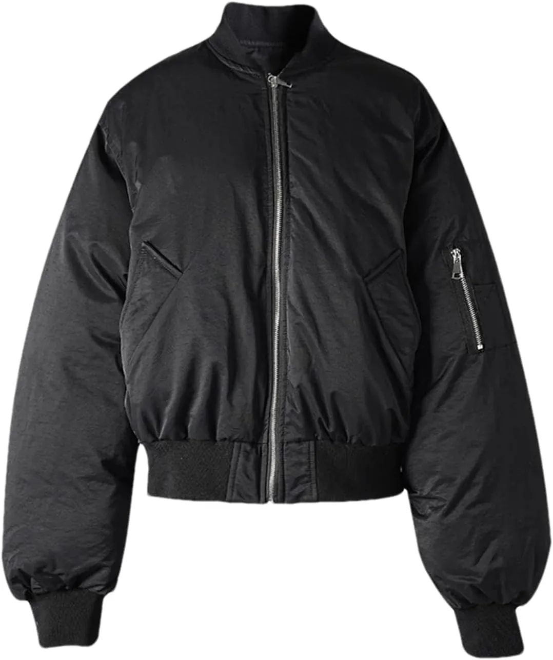 Women Thick Big Size Cotton-Padded Jacket Coat Long Sleeve Vintage Zipper Pockets Outwear