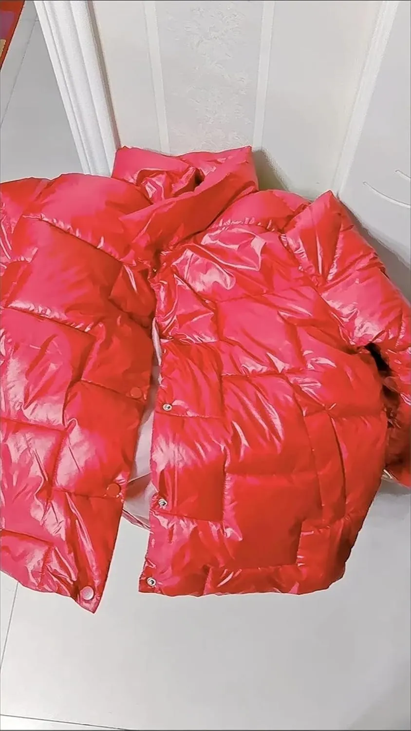 Women Winter Cotton-Padded Coat Short Parkas Stand Collar Coat Ligh Loose Warm Cotton-Padded Jacket