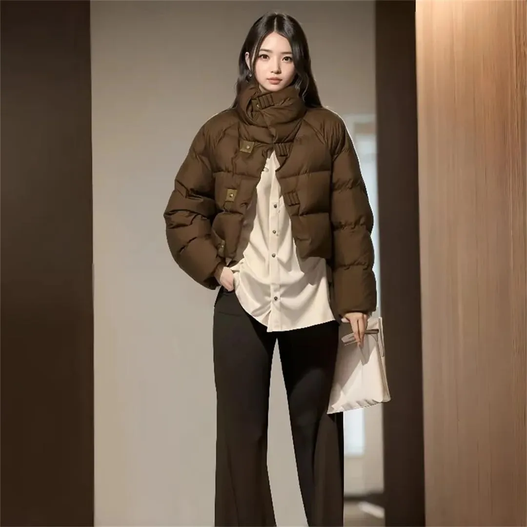 Women's Cotton-Padded Jacket Winter Short Loose Padded Jacket American Cotton-Padded Jacket Bread Coat