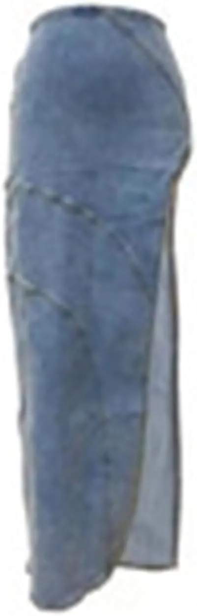 Women's High Waisted Denim Maxi Skirt with Slit Summer Sexy Y2k Long Jean Skirts