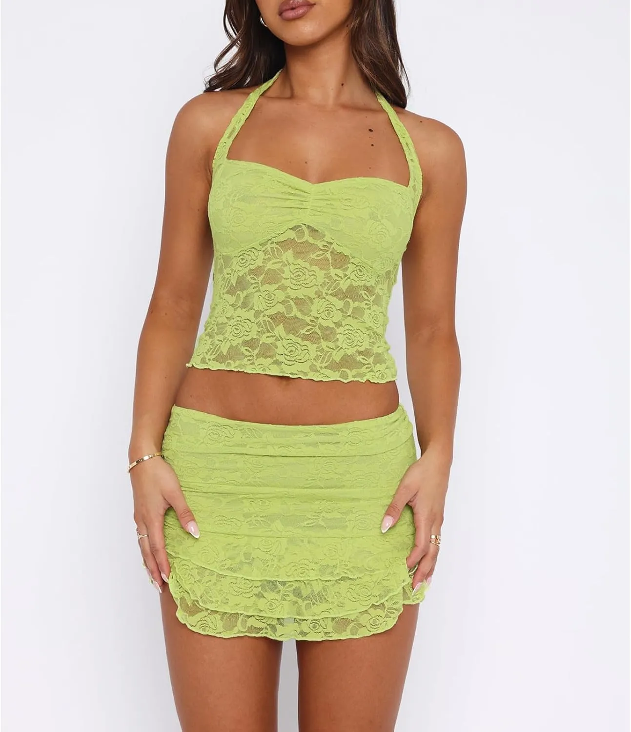 Womens Lace Skater Mini Skirts Low Rise Ruffle Frilly Shorts Bloomer Skort Y2k Layered Tiered A Line Flowy Skirts