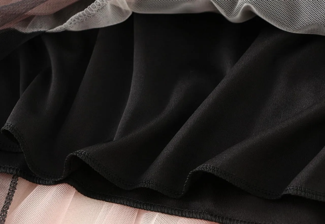 Women's Pleated Tulle Skirt Irregular Underskirt Layered Pleated A-line Midi Skirt for Wedding Party Prom