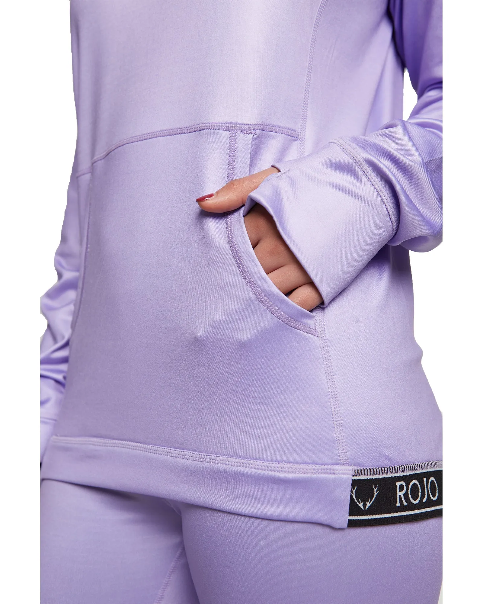 WOMENS SPLENDID BASE LAYER HOOD - PURPLE ROSE
