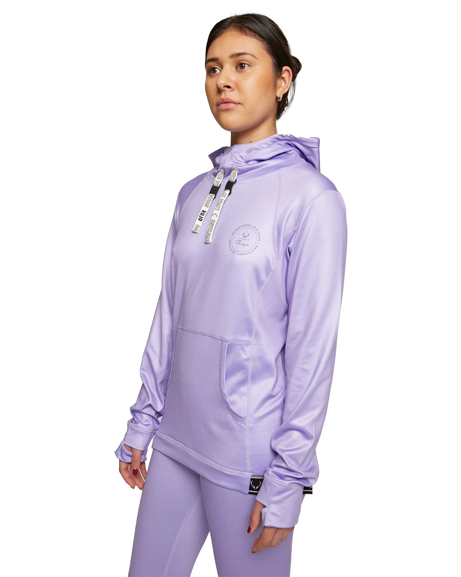 WOMENS SPLENDID BASE LAYER HOOD - PURPLE ROSE