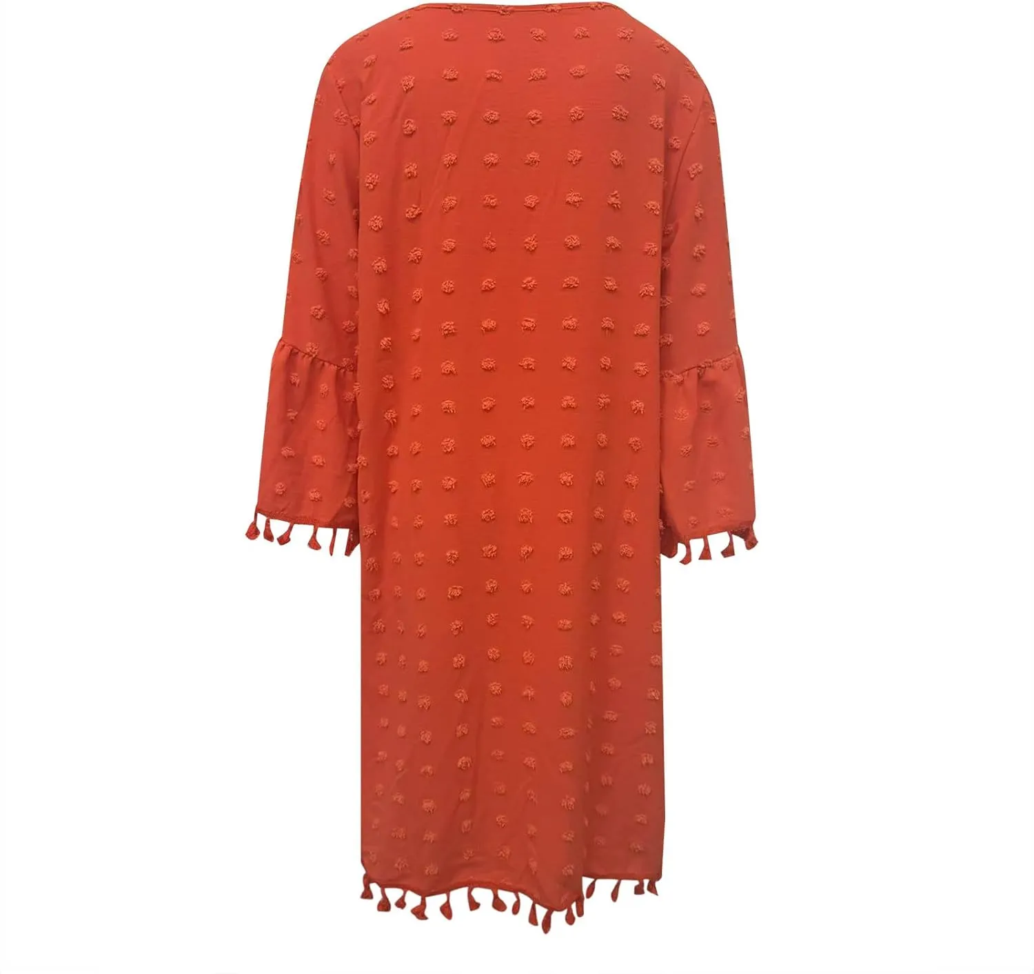 Women's Summer 3/4 Sleeve V Neck Mini Dress Chiffon Polka Dot Flowy Short Dress Tight Woman Dresses