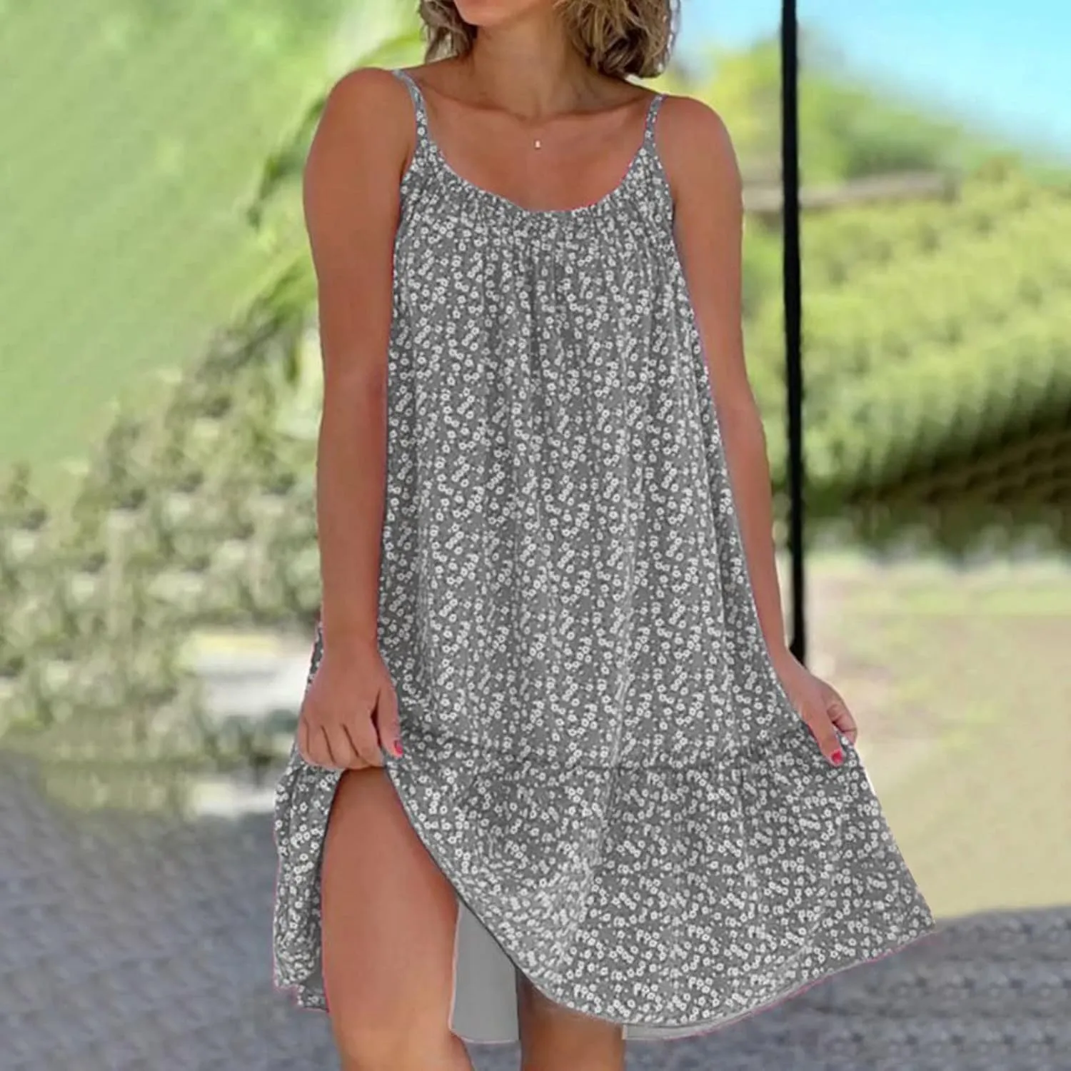 Womens Summer Dresses Loose U Neck Sleeveless Sundresses Beach Cute Teen Short 2025 Trendy Outfits