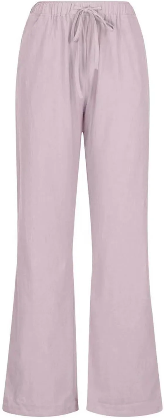 Womens Summer Linen Pants Casual Button up High Waisted Pant Dressy Wide Leg Long Trousers Pant Palazzo Lounge Pants