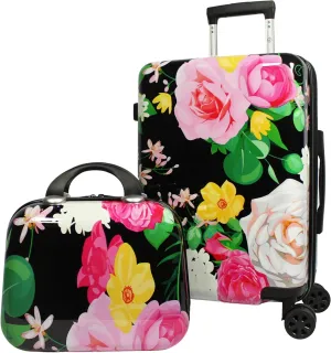 World Traveler Seasons Hardside 2-Piece Carry-On Spinner Luggage Set, Peonies, One_Size