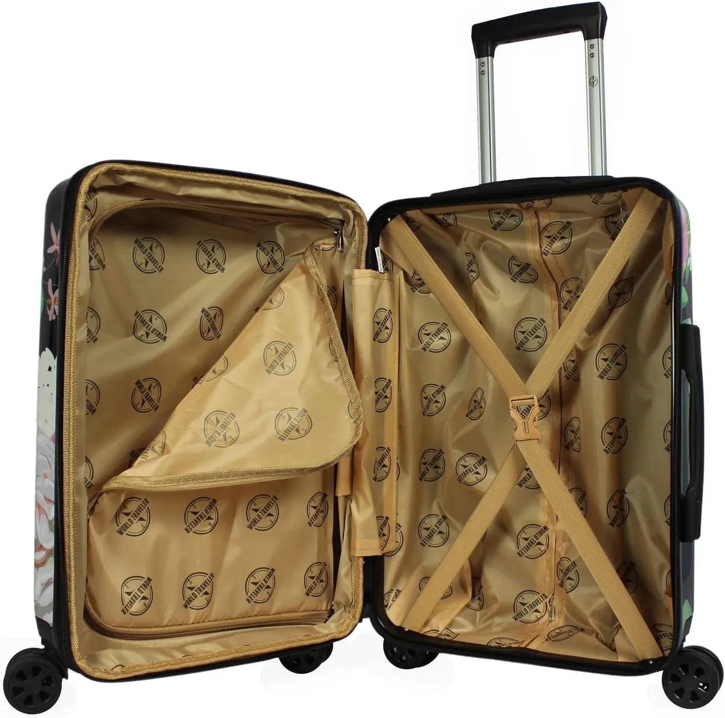 World Traveler Seasons Hardside 2-Piece Carry-On Spinner Luggage Set, Peonies, One_Size