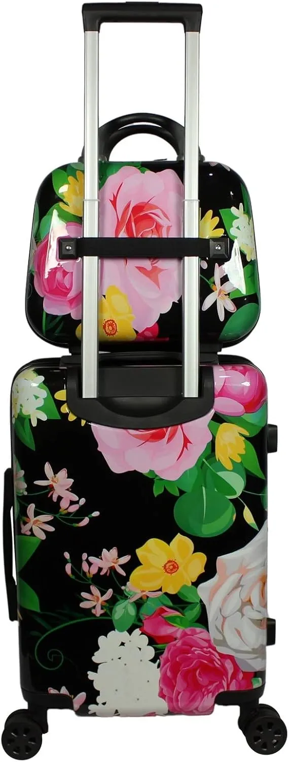 World Traveler Seasons Hardside 2-Piece Carry-On Spinner Luggage Set, Peonies, One_Size