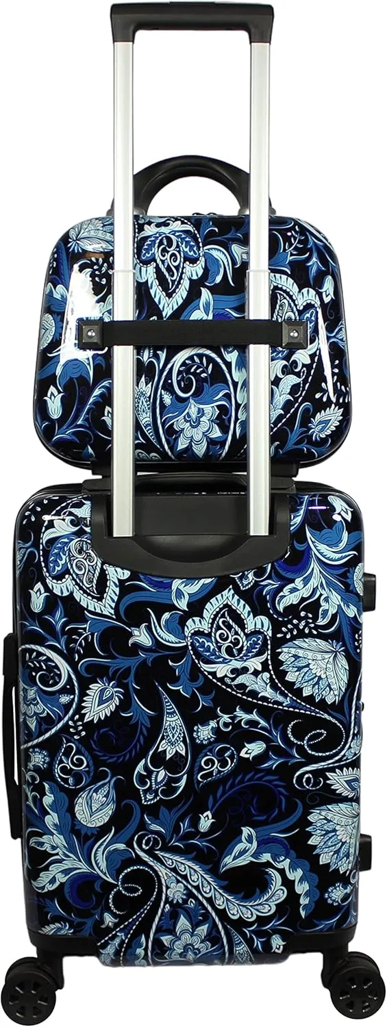 World Traveler VentureX Airline Approved Luggage  Lightweight Hardside Suitcase with Spinner Wheels, Paisley, 2-Piece Carry-On Set