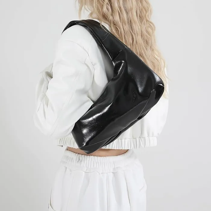 Y2k Coquette Purse with Bow Knot Studded Crescent Hobo Bag Aesthetic Women Handbag Rivet Shoulder Bags Satchels Tote