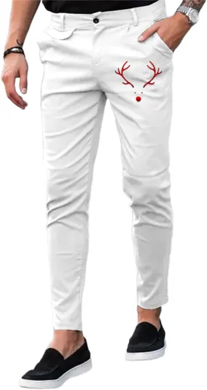 YIBIMOTTO Men's Slim Fit Pants Straight Dress Pants Business Suit Plaid Slacks Pants Skinny Twill Checkered Casual Chino Long Trousers with Pockets,White,S