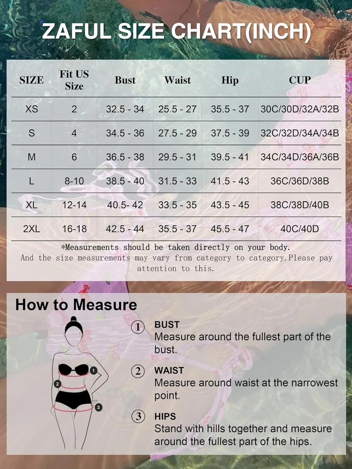 ZAFUL Tankini Swimsuits for Women Tie Front Tummy Control Spliced Ruffles Bikini Sets Two Piece Bathing Suits