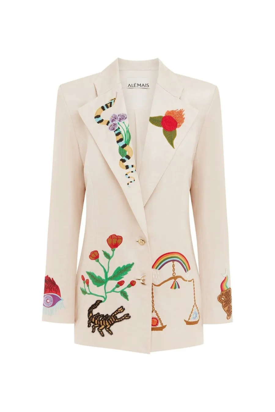 Zelda Embroidered Blazer Champagne