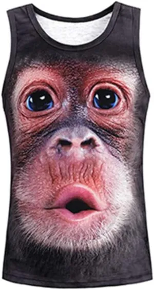 ZUEVI Men's Casual 3D Printed Tank Tops Sleeveless Graphics T-Shirt